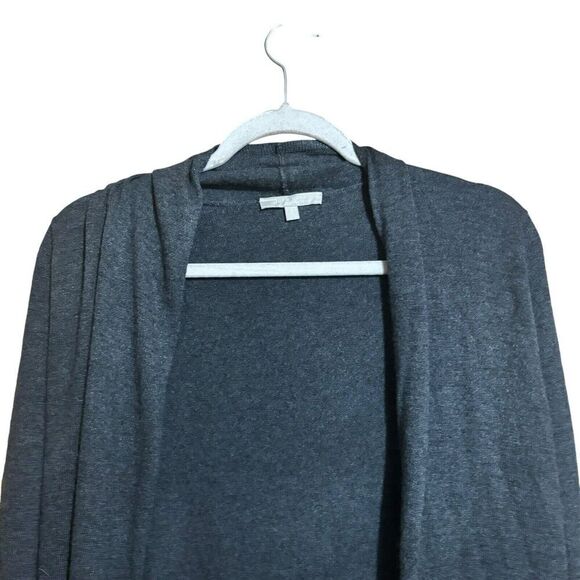 Joan Vass Cardigan Womens Small Gray Cashmere Blend Stretch Open Sweater - Picture 2 of 9